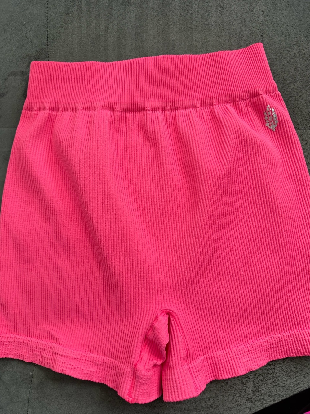 Free people hot Pink Ribbed Bike Shorts